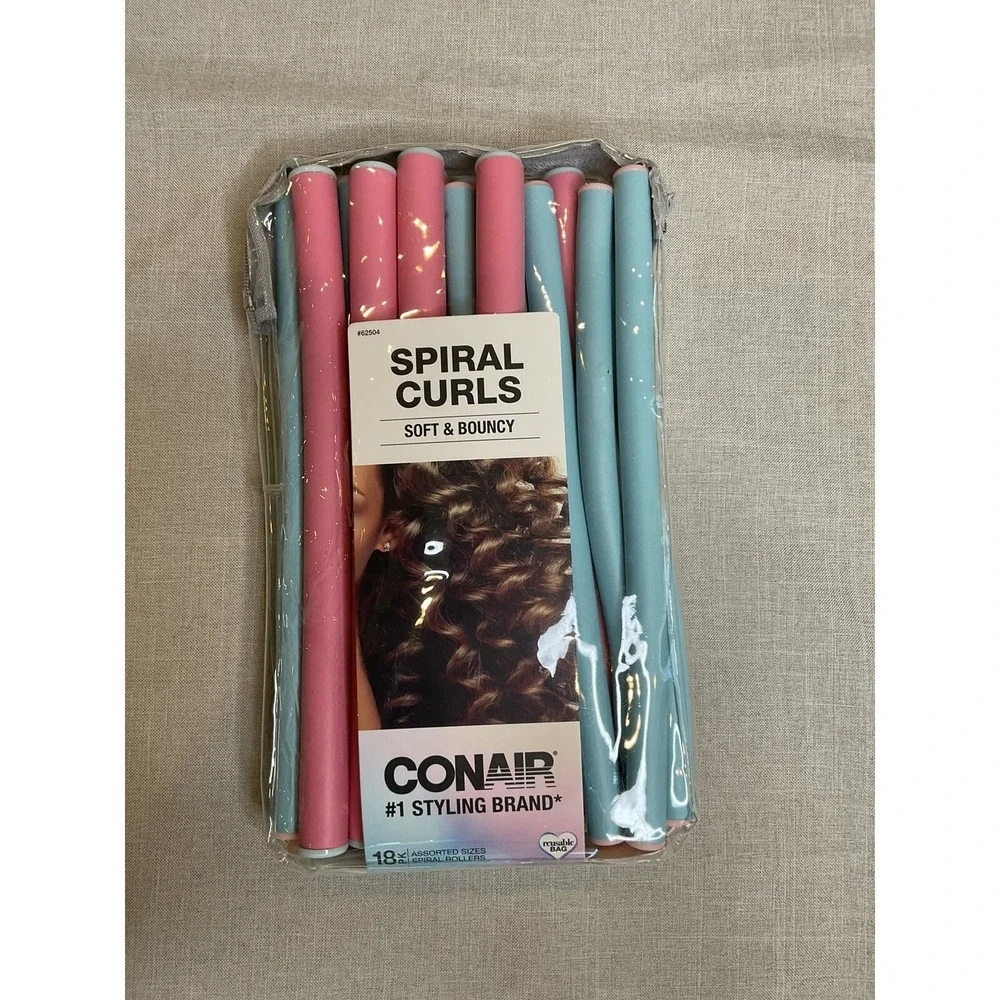 Conair Spiral Curls 18 Spiral Rollers Blue Pink‎